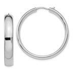 Leslie's Sterling Silver Rhodium-plated 6mm Half Round Tube Earrings