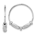 Leslie's Sterling Silver RH-plated Fancy Endless Hoop Earrings