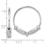 Leslie's Sterling Silver RH-plated Fancy Endless Hoop Earrings - Image 4