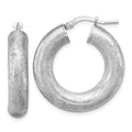 Leslie's Sterling Silver RH-plated Radiant Essence Hoop Earrings