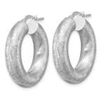 Leslie's Sterling Silver RH-plated Radiant Essence Hoop Earrings - Image 2