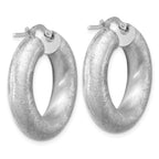 Leslie's Sterling Silver RH-plated Radiant Essence Hoop Earrings - Image 4