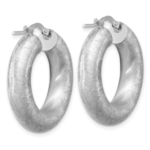 Leslie's Sterling Silver RH-plated Radiant Essence Hoop Earrings - Image 4