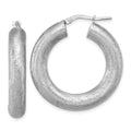 Leslie's Sterling Silver RH-plated Radiant Essence Hoop Earrings