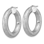 Leslie's Sterling Silver RH-plated Radiant Essence Hoop Earrings - Image 2