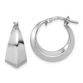 Leslie's Sterling Silver RH-plated Polished Graduated Hoop Earrings