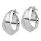 Leslie's Sterling Silver RH-plated Polished Graduated Hoop Earrings - Image 2