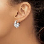 Leslie's Sterling Silver RH-plated Polished Graduated Hoop Earrings - Image 3