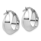 Leslie's Sterling Silver RH-plated Polished Graduated Hoop Earrings - Image 4