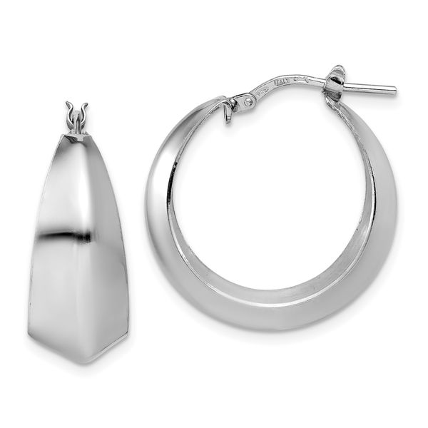 Leslie's Sterling Silver RH-plated Polished Graduated Hoop Earrings