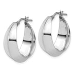 Leslie's Sterling Silver RH-plated Polished Graduated Hoop Earrings - Image 2