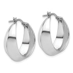 Leslie's Sterling Silver RH-plated Polished Graduated Hoop Earrings - Image 4