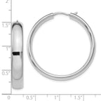 Leslie's Sterling Silver Rhodium-plated 6mm Half Round Tube Earrings - Image 3