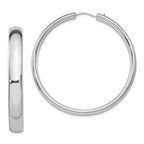 Leslie's Sterling Silver Rhodium-plated 6mm Half Round Tube Earrings
