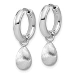 Leslie's SS RH-plat Polish/Brushed Teardrop Huggie Hoop Earrings - Image 2