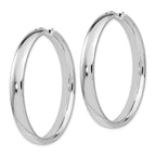 Leslie's Sterling Silver Rhodium-plated 6mm Half Round Tube Earrings - Image 2