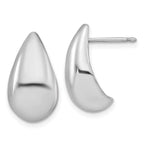 Leslie's Sterling Silver RH-plated Polished Puff Teardrop Post Earrings