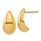 Leslie's Sterling Silver Gold-plt Polished Puff Teardrop Post Earrings