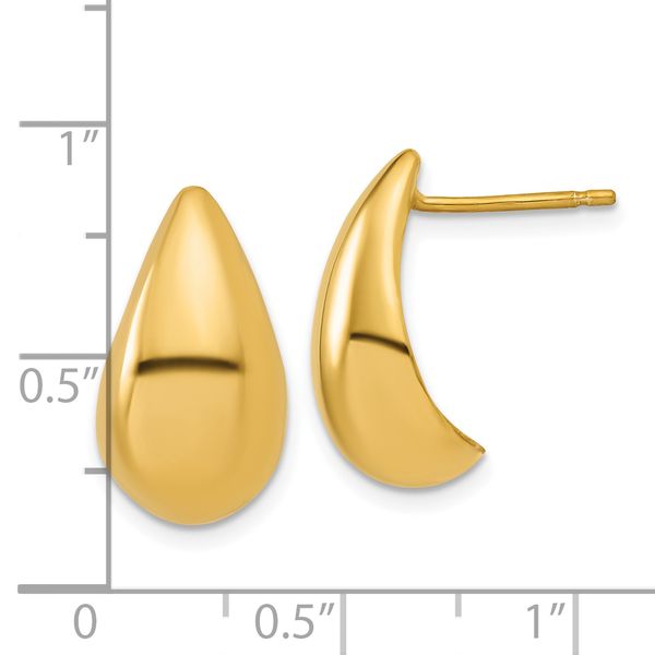 Leslie's Sterling Silver Gold-plt Polished Puff Teardrop Post Earrings - Image 5