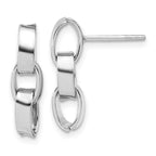 Leslie's Sterling Silver RH-plated Polished 3-Link Dangle Post Earrings