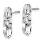 Leslie's Sterling Silver RH-plated Polished 3-Link Dangle Post Earrings - Image 2