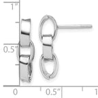 Leslie's Sterling Silver RH-plated Polished 3-Link Dangle Post Earrings - Image 5