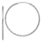 Leslie's SS RH-plated Diamond-cut 1.25mm Endless Hoop Earrings