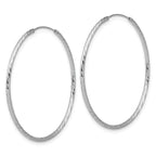 Leslie's SS RH-plated Diamond-cut 1.25mm Endless Hoop Earrings - Image 2