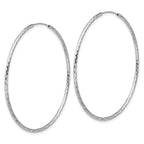 Leslie's SS RH-plated Diamond-cut 1.5mm Endless Hoop Earrings - Image 2