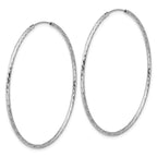 Leslie's SS RH-plated Diamond-cut 1.5mm Endless Hoop Earrings - Image 4