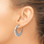 Leslie's SS Radiant Essence Polished/Textured Post J-Hoop Earrings - Image 3