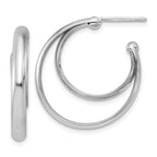 Leslie's SS Polished 26mm Double Post J-Hoop Earrings