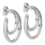 Leslie's SS Polished 26mm Double Post J-Hoop Earrings - Image 4