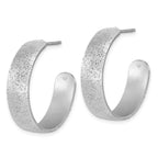 Leslie's SS Radiant Essence Textured 29mm Post J-Hoop Earrings - Image 2