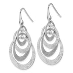 Leslie's SS Radiant Essence Polished/Textured Circles Dangle Earrings - Image 2