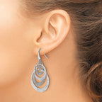 Leslie's SS Radiant Essence Polished/Textured Circles Dangle Earrings - Image 3
