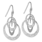 Leslie's SS Radiant Essence Polished/Textured Circles Dangle Earrings - Image 4