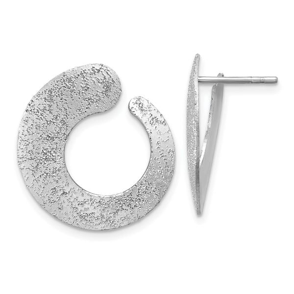 Leslie's SS Radiant Essence Textured Tapered Circle Post Earrings