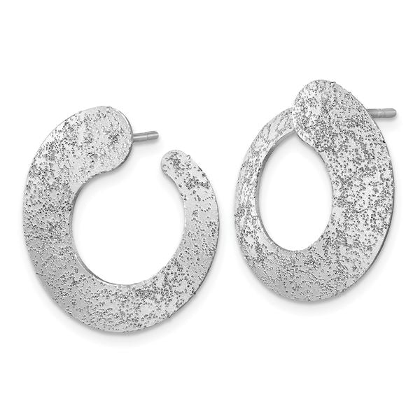 Leslie's SS Radiant Essence Textured Tapered Circle Post Earrings - Image 2