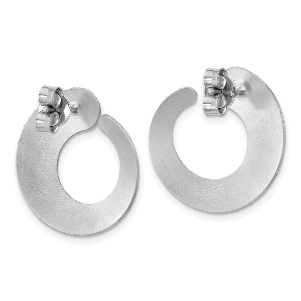 Leslie's SS Radiant Essence Textured Tapered Circle Post Earrings - Image 4