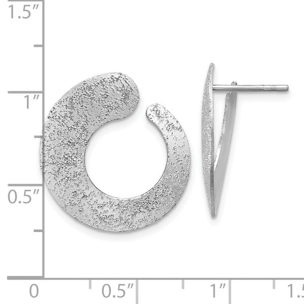 Leslie's SS Radiant Essence Textured Tapered Circle Post Earrings - Image 5