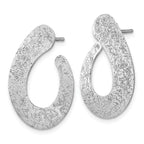 Leslie's SS Radiant Essence Textured Tapered Teardrop Post Earrings - Image 2