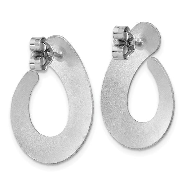 Leslie's SS Radiant Essence Textured Tapered Teardrop Post Earrings - Image 4