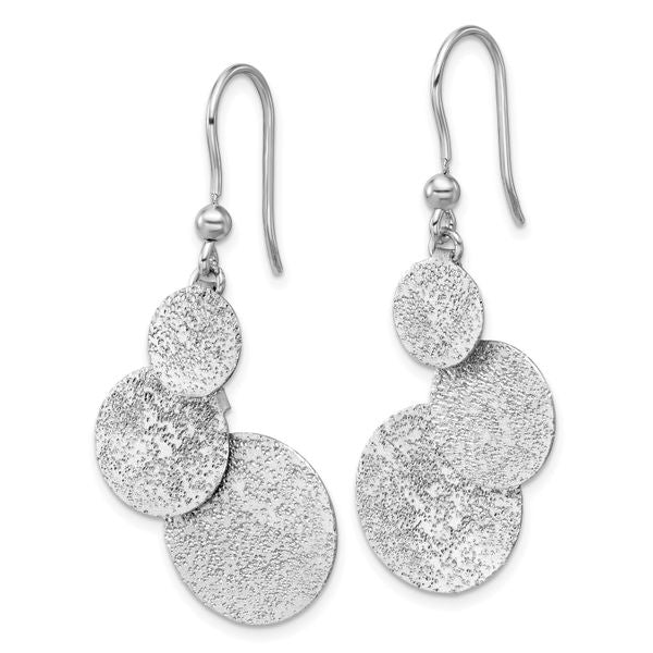 Leslie's SS Radiant Essence Textured Circles Dangle Earrings - Image 2