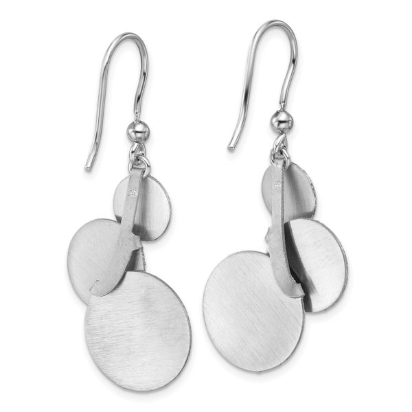 Leslie's SS Radiant Essence Textured Circles Dangle Earrings - Image 4