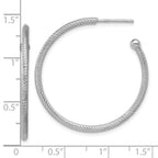 Leslie's SS RH-plated Diamond-cut 33x2mm Post C-Hoop Earrings - Image 5