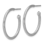 Leslie's SS RH-plated Diamond-cut 25x2mm Post C-Hoop Earrings - Image 2
