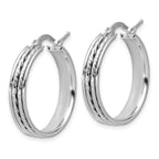 Leslie's SS RH-plated Polished and D/C 25x5mm Round Hoop Earrings - Image 2