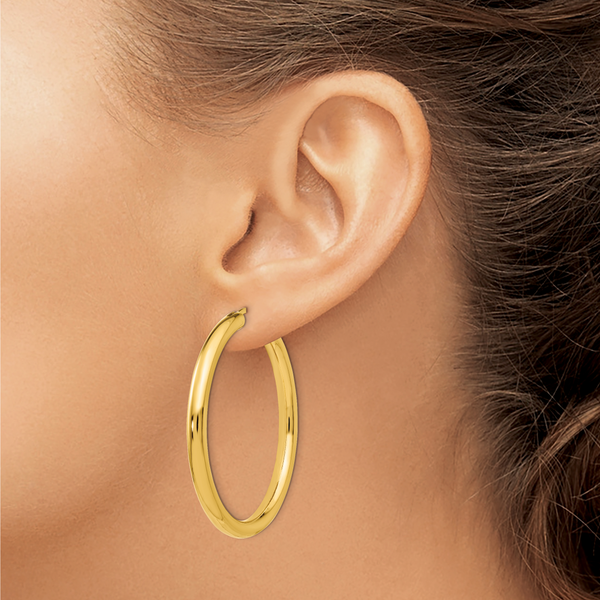 Leslie's Sterling Silver Gold-plated 3.5mm Tube Earrings - Image 3