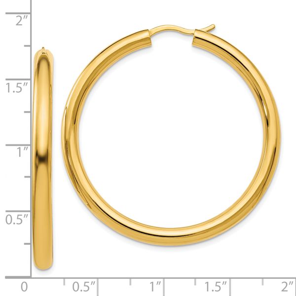 Leslie's Sterling Silver Gold-plated 3.5mm Tube Earrings - Image 4